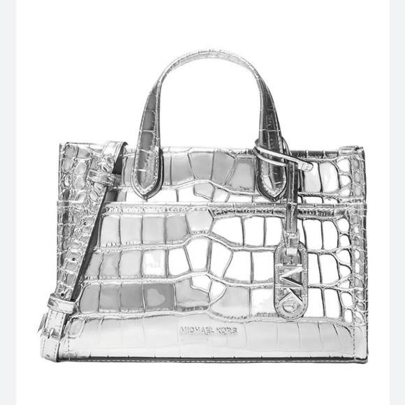 MICHAEL Michael Kors Handbags - NWT 3pc Michael Kors Metallic Croc Embossed Leather Set
